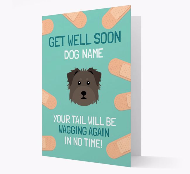 Personalized 'Get well soon {dogsName}' Card with {breedFullName} Icon